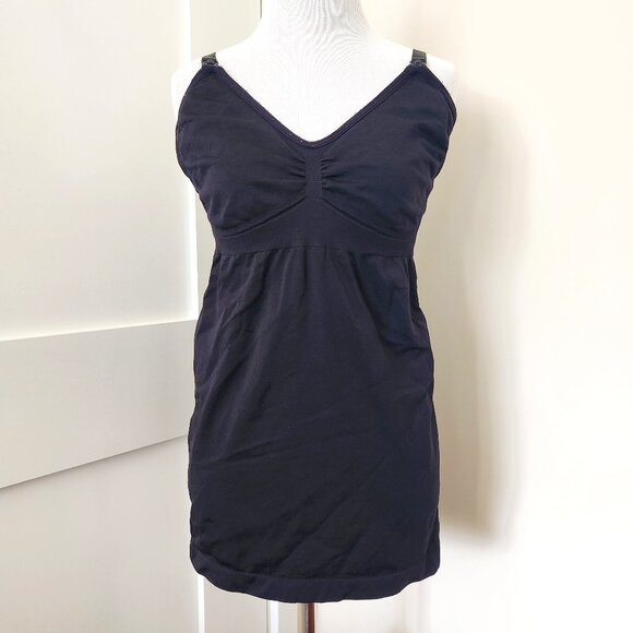 Black nursing camisole tank top. Maternity size L. - Picture 1 of 4